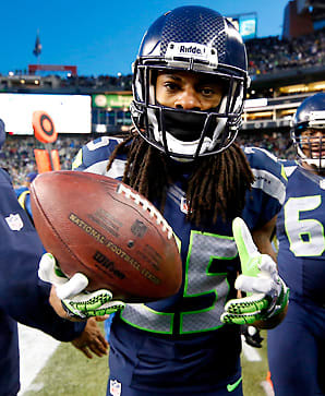 Richard Sherman led a dominant Seahawks defense, finishing second in the league with eight interceptions.